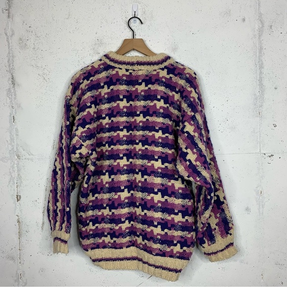 Runa maki vintage handmade sheep wool chunky knit sweater size XL - Picture 6 of 9